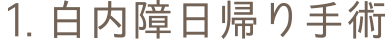 1.白内障日帰り手術